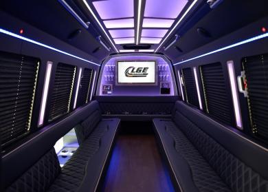 18 Passenger Limo Bus Interior
